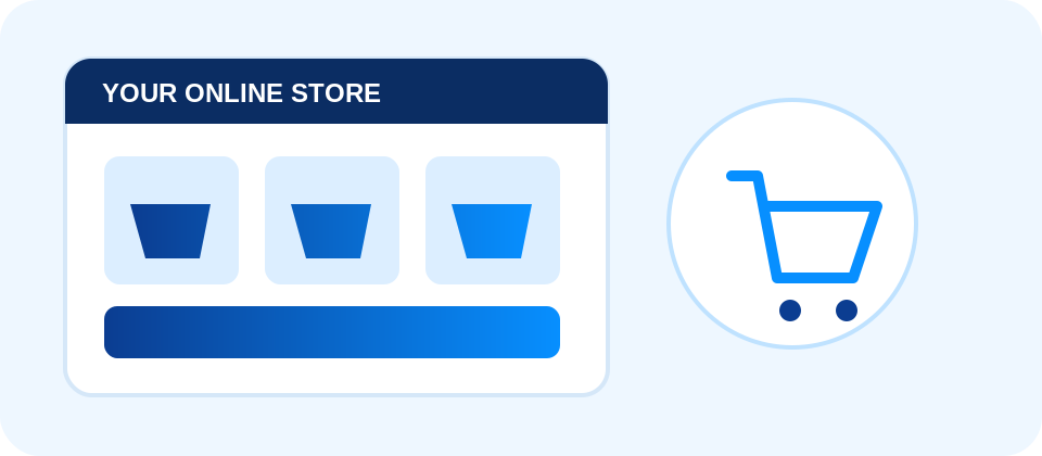 Online store and shopping cart illustration
